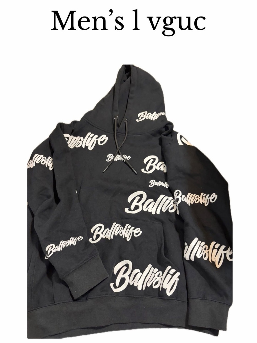 Men’s large ball is life basketball hoodie black